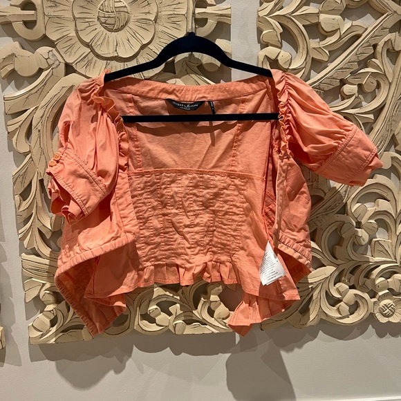 Guess by Marciano Coral/Peach Off-Shoulder Blouse - Picture 3 of 6